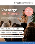 Save the Date Informationsanlass Vorsorge für Frauen